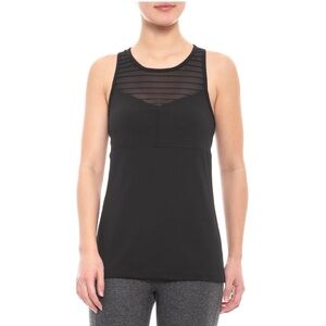 GAIAM Sheer Padded Black Racerback Tank Top sz M